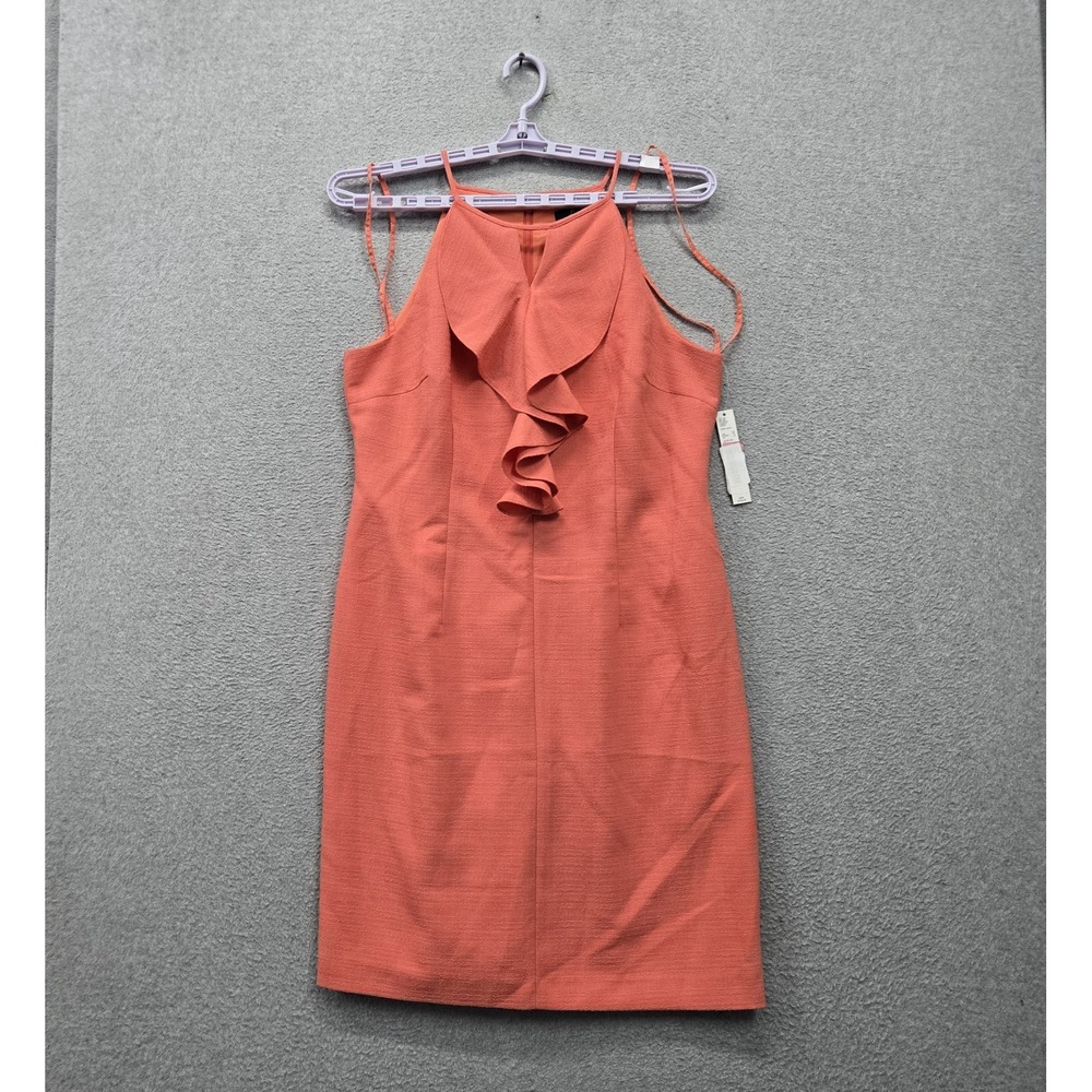 Alex Marie Women Dress 12 Dark Guava Pink Sheath Francis Ruffle Sleeveless NWT